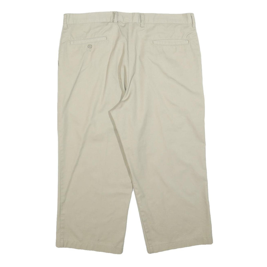 DICKIES Mens Regular Fit Beige Cotton Blend Trousers W38 L34 Classic Zip