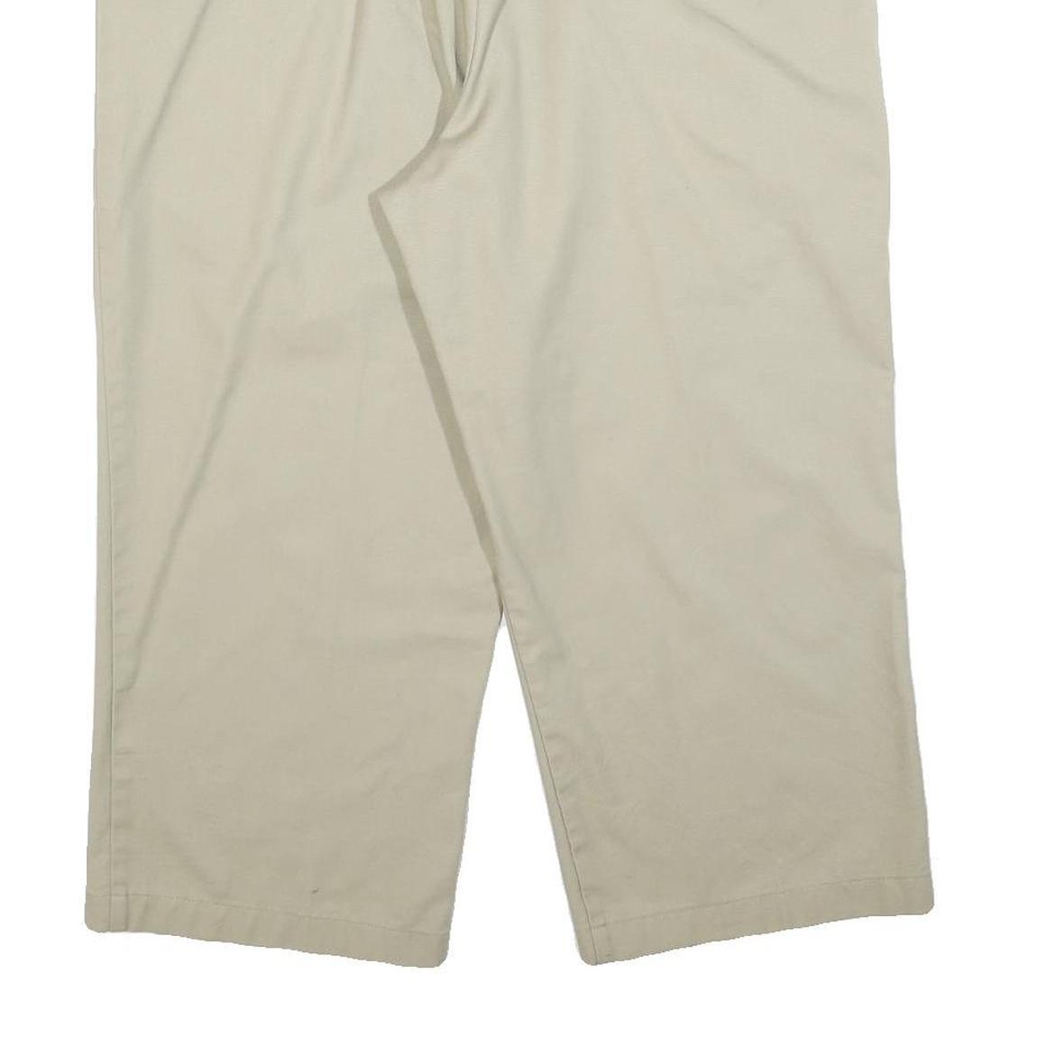 DICKIES Mens Regular Fit Beige Cotton Blend Trousers W38 L34 Classic Zip