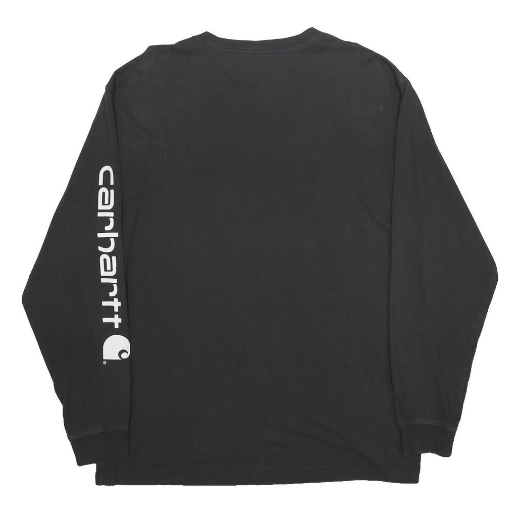 CARHARTT Mens Black Long Sleeve Crew Neck Graphic T-Shirt XL