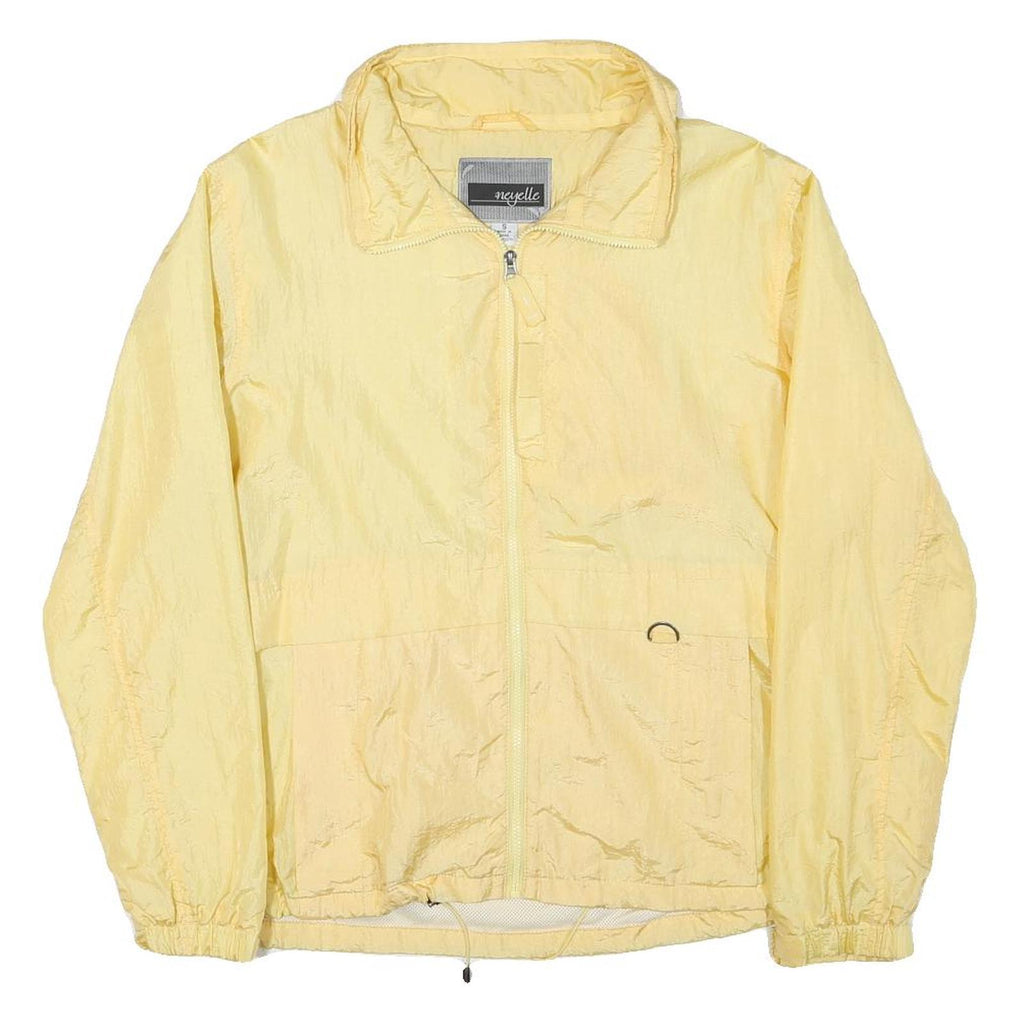 NEYELLE Mens Yellow Lightweight Zip Jacket S Polyester Blend Plain Casual