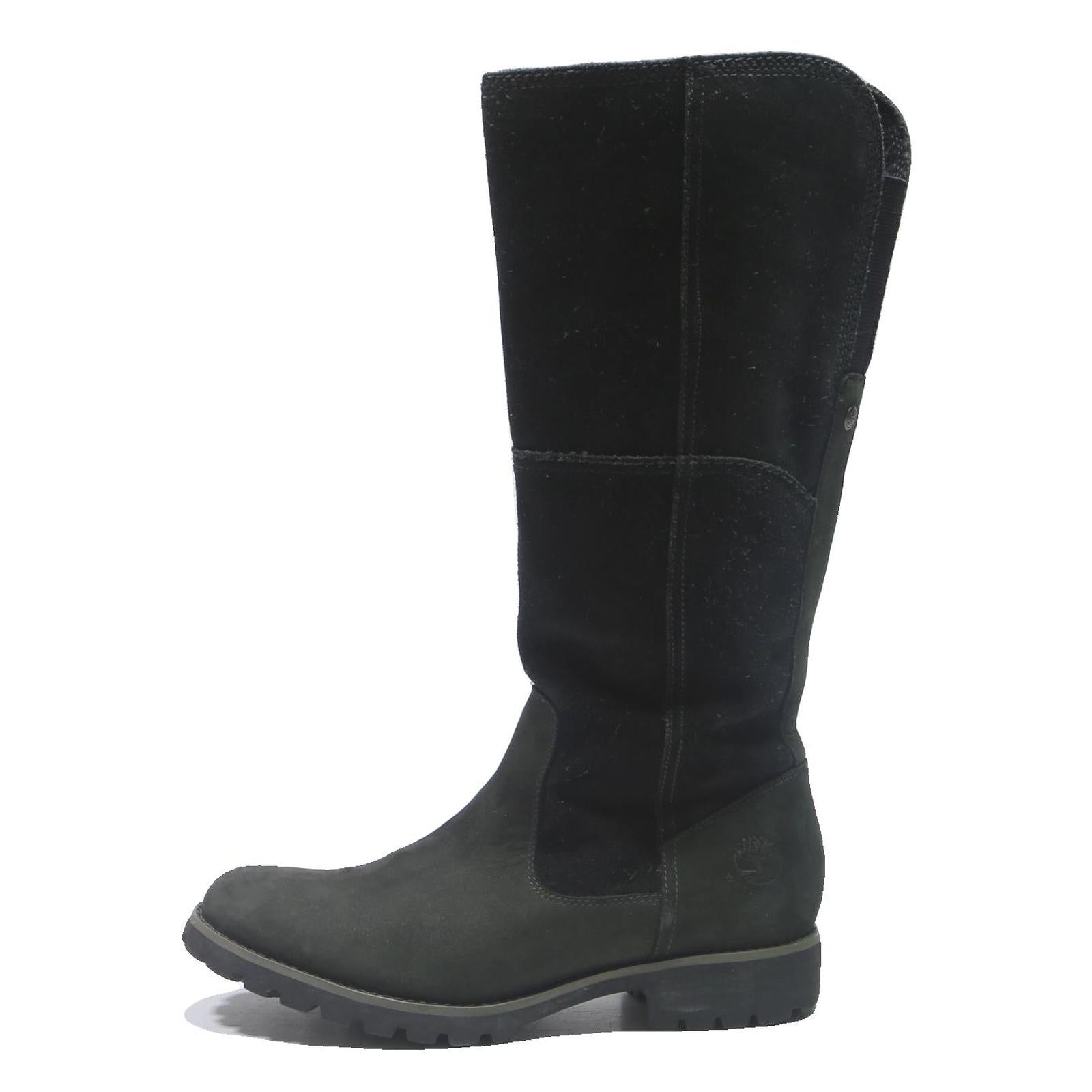 TIMBERLAND Womens Heritage 2 Tone Black Leather High Boots UK 5 Classic Winter