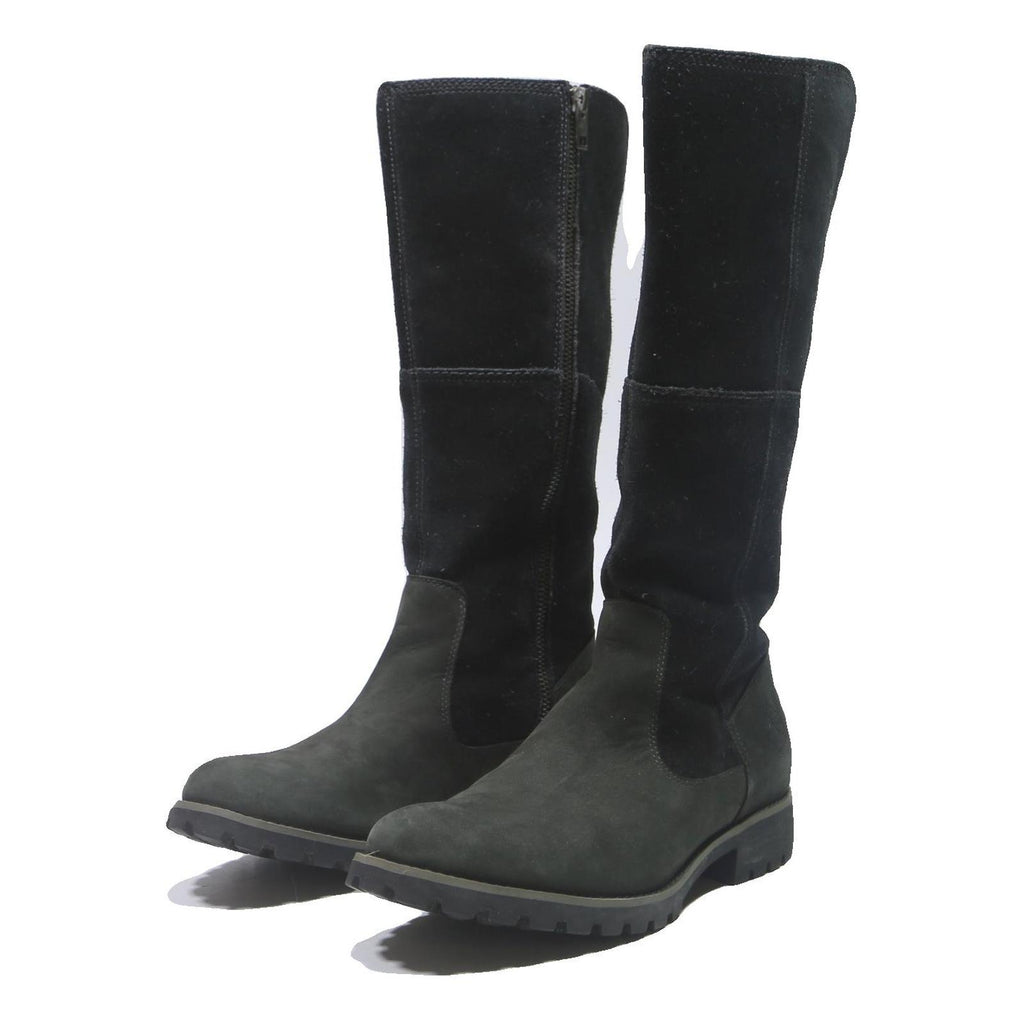 TIMBERLAND Womens Heritage 2 Tone Black Leather High Boots UK 5 Classic Winter