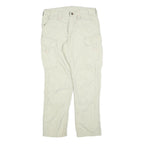 Womens Regular Fit Beige Polyester Blend Cargo Trousers W32 L30 Utility Zip