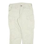 Womens Regular Fit Beige Polyester Blend Cargo Trousers W32 L30 Utility Zip