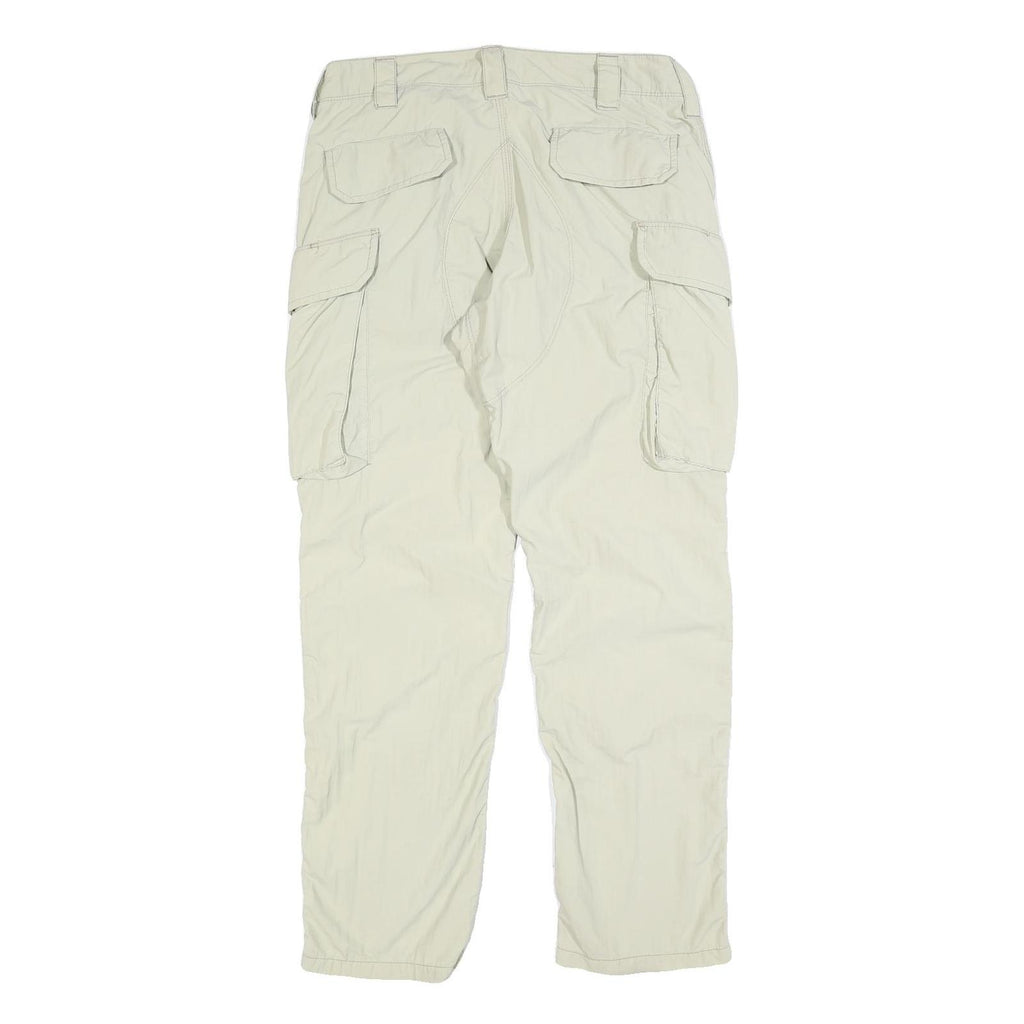Womens Regular Fit Beige Polyester Blend Cargo Trousers W32 L30 Utility Zip