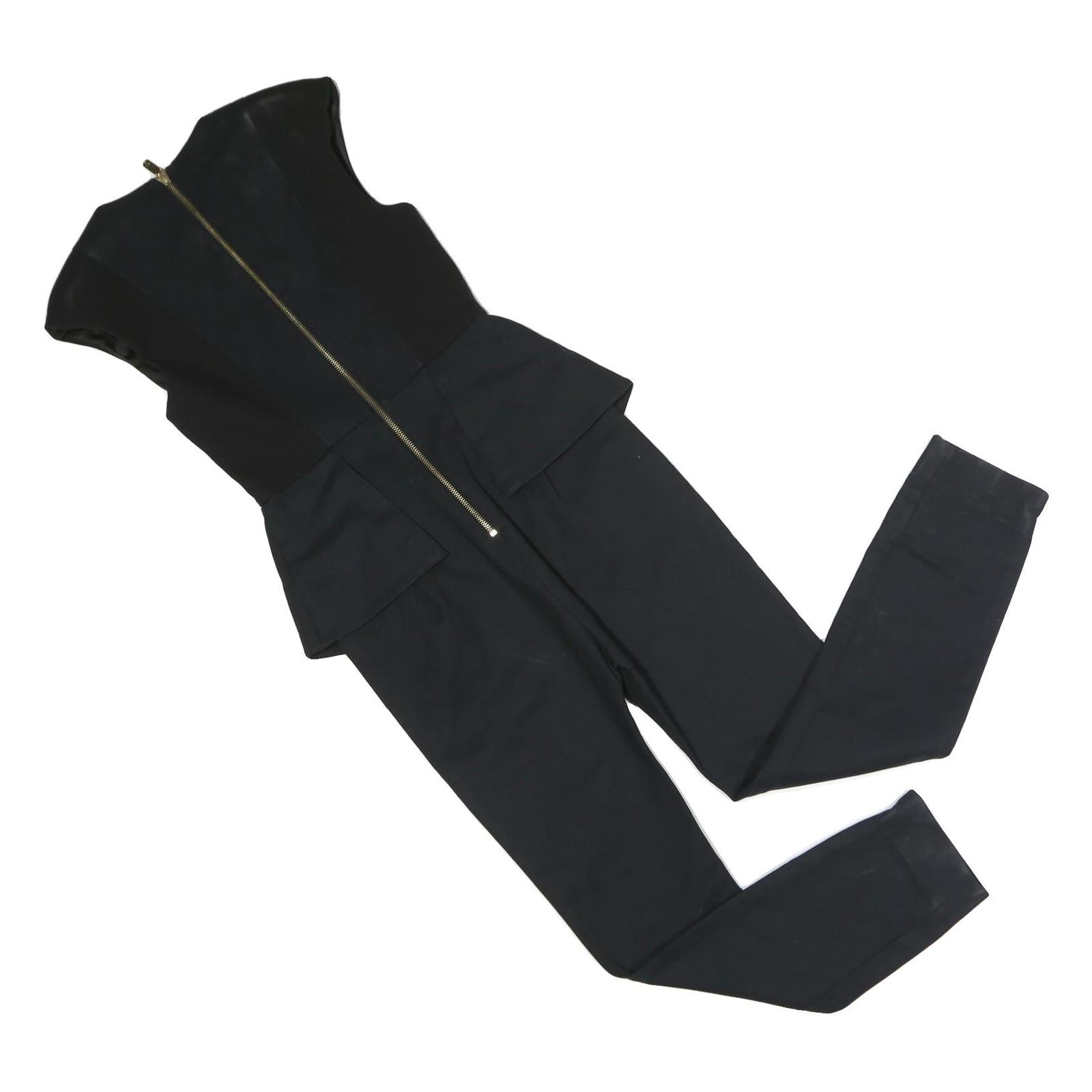 TED BAKER Womens Black Playsuit Sleeveless S Slim Fit Zip Up Polyester