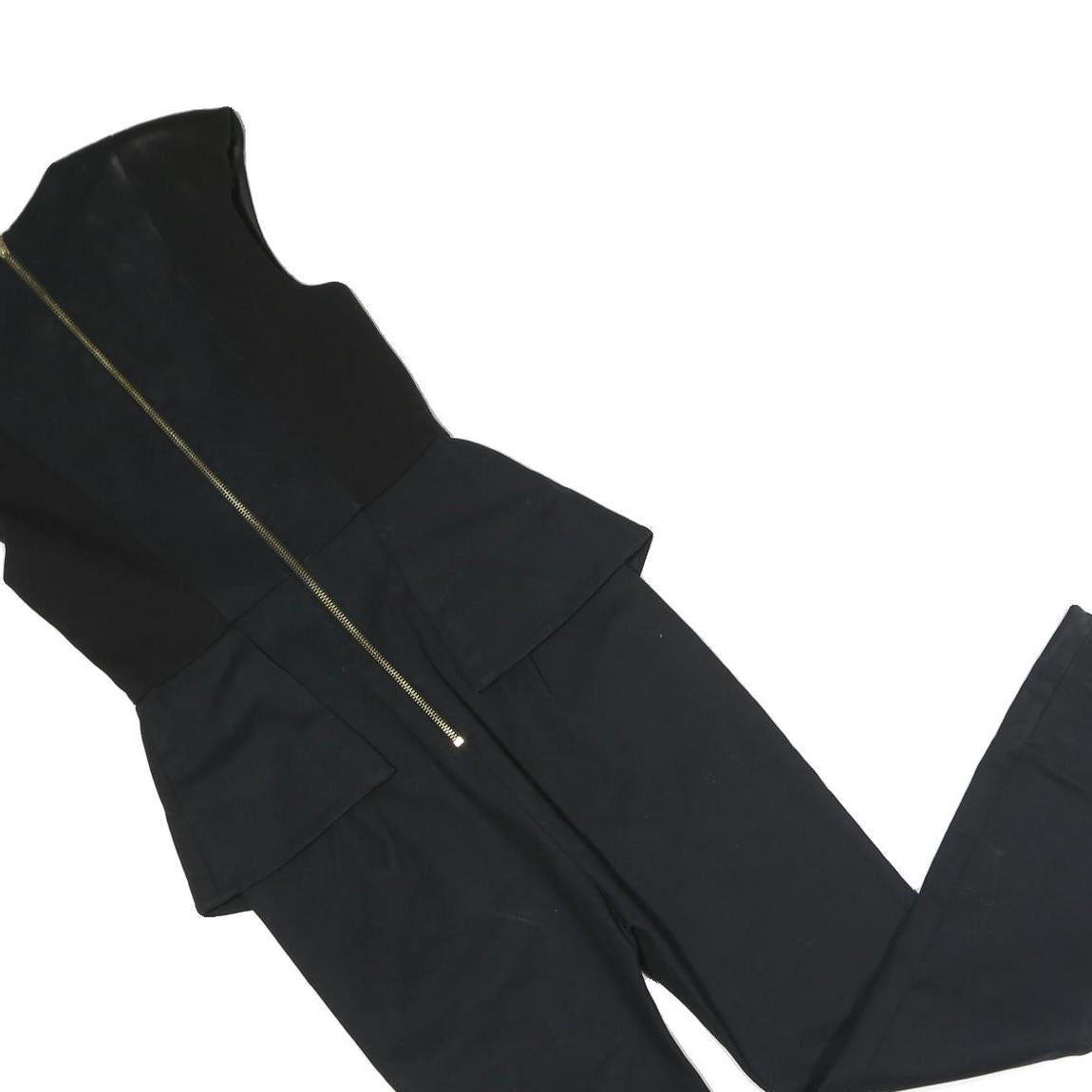 TED BAKER Womens Black Playsuit Sleeveless S Slim Fit Zip Up Polyester