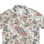 CLASSIC ELEMENTS Womens Beige & Brown Floral Printed Shirt Short Sleeve Button