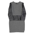 ELLERY Womens Black Grey Wool Sheath Dress Long Sleeve UK 10 Peplum Detail