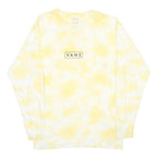 VANS Mens Yellow Tie Dye Long Sleeve Crew Neck T-Shirt M Cotton Blend Casual