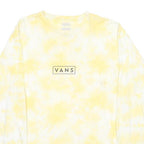 VANS Mens Yellow Tie Dye Long Sleeve Crew Neck T-Shirt M Cotton Blend Casual