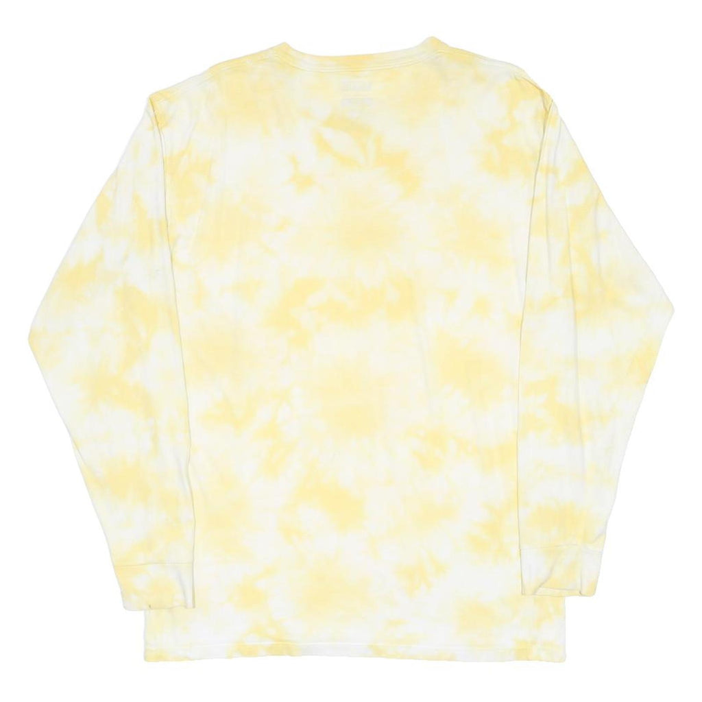 VANS Mens Yellow Tie Dye Long Sleeve Crew Neck T-Shirt M Cotton Blend Casual