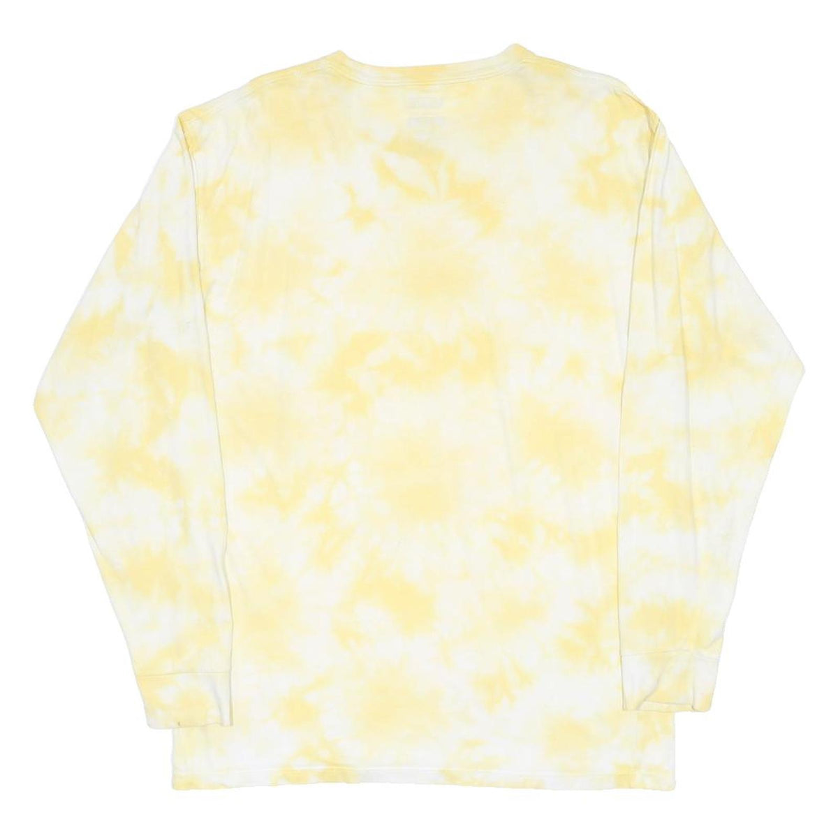 VANS Mens Yellow Tie Dye Long Sleeve Crew Neck T-Shirt M Cotton Blend Casual