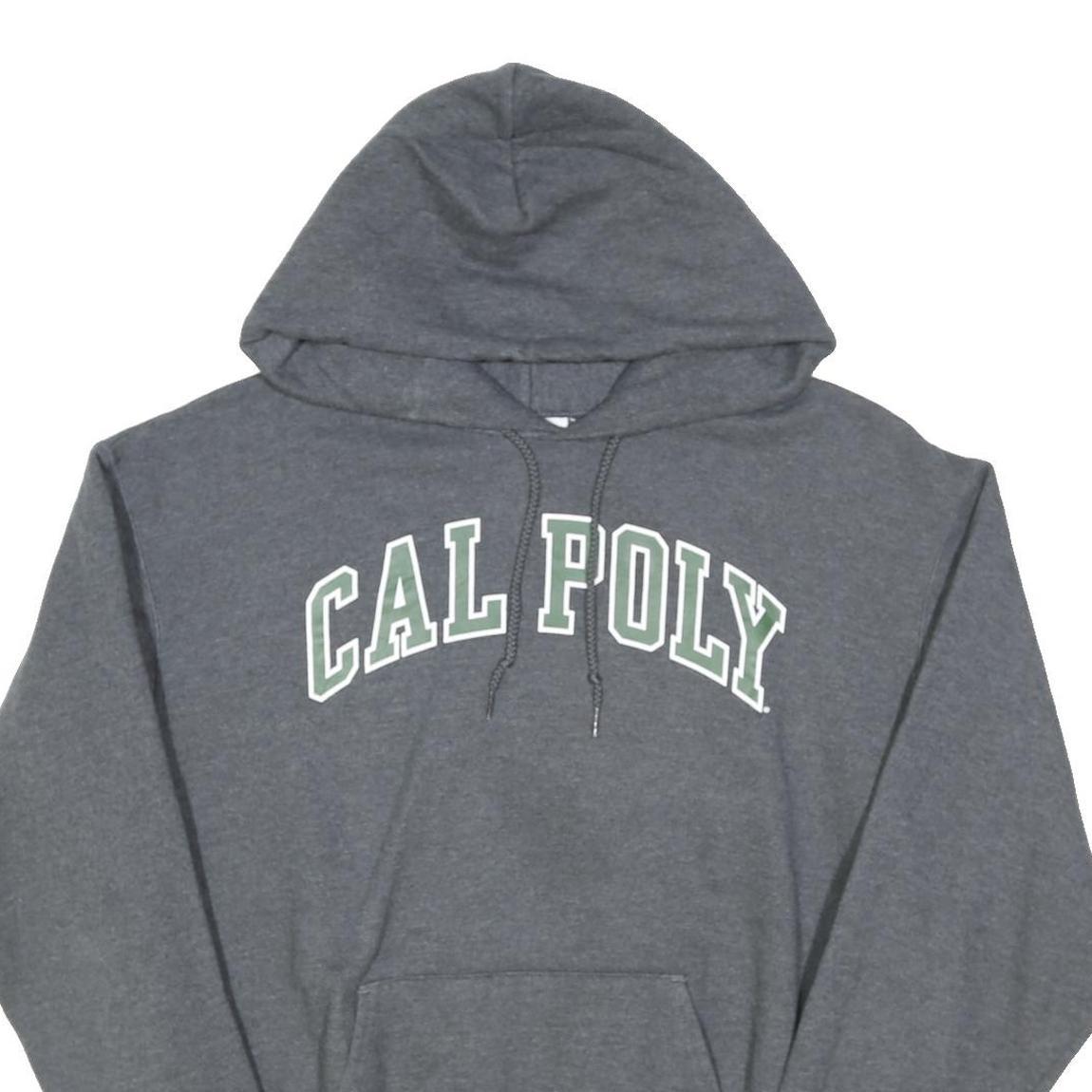 CHAMPION Mens Grey Cal Poly Pullover Hoodie M Cotton Blend Casual Sportswear