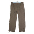 Womens Cotton Blend Khaki Regular Fit Straight Leg Trousers W34 L32 Casual Wear