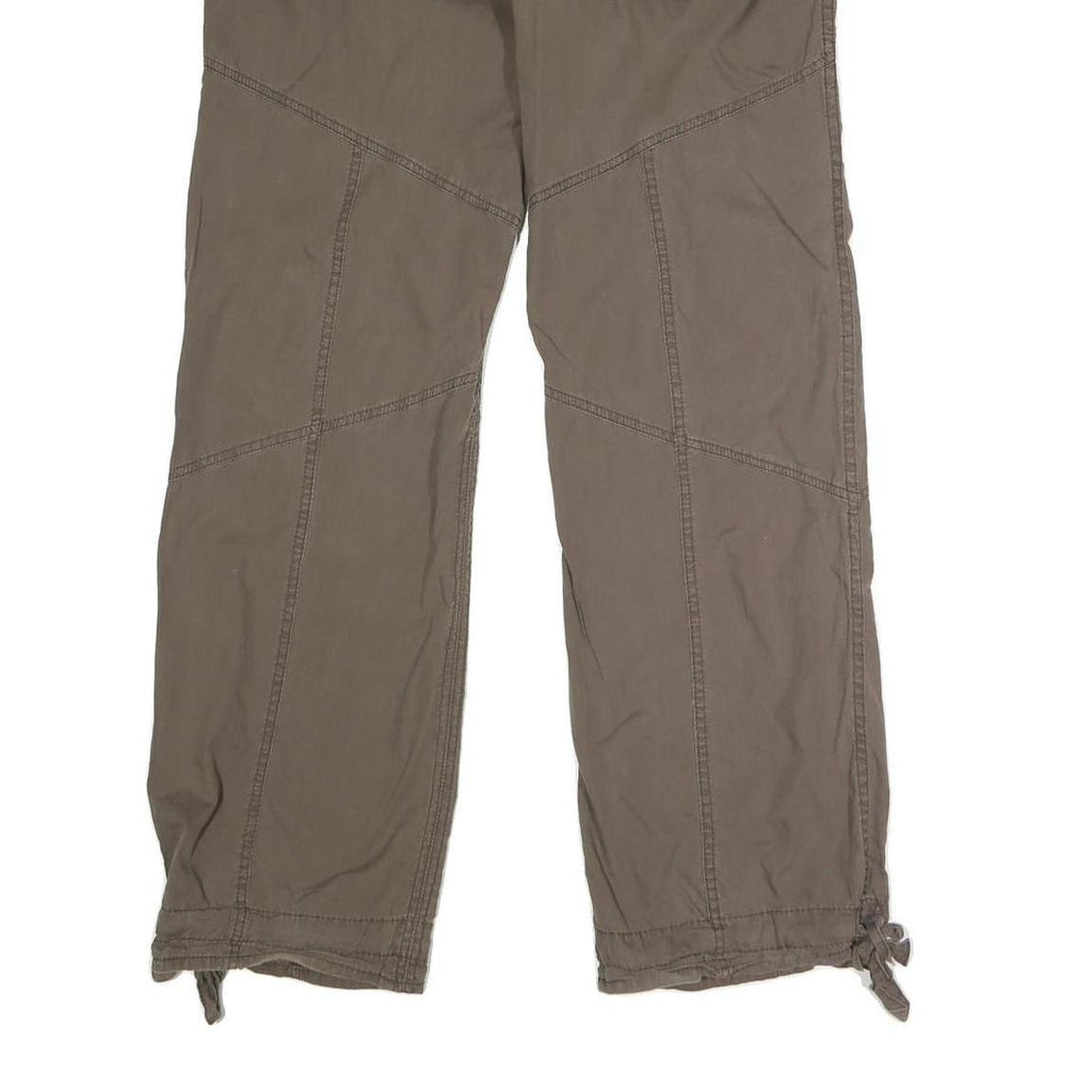 Womens Cotton Blend Khaki Regular Fit Straight Leg Trousers W34 L32 Casual Wear