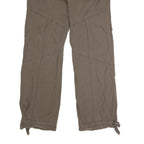 Womens Cotton Blend Khaki Regular Fit Straight Leg Trousers W34 L32 Casual Wear