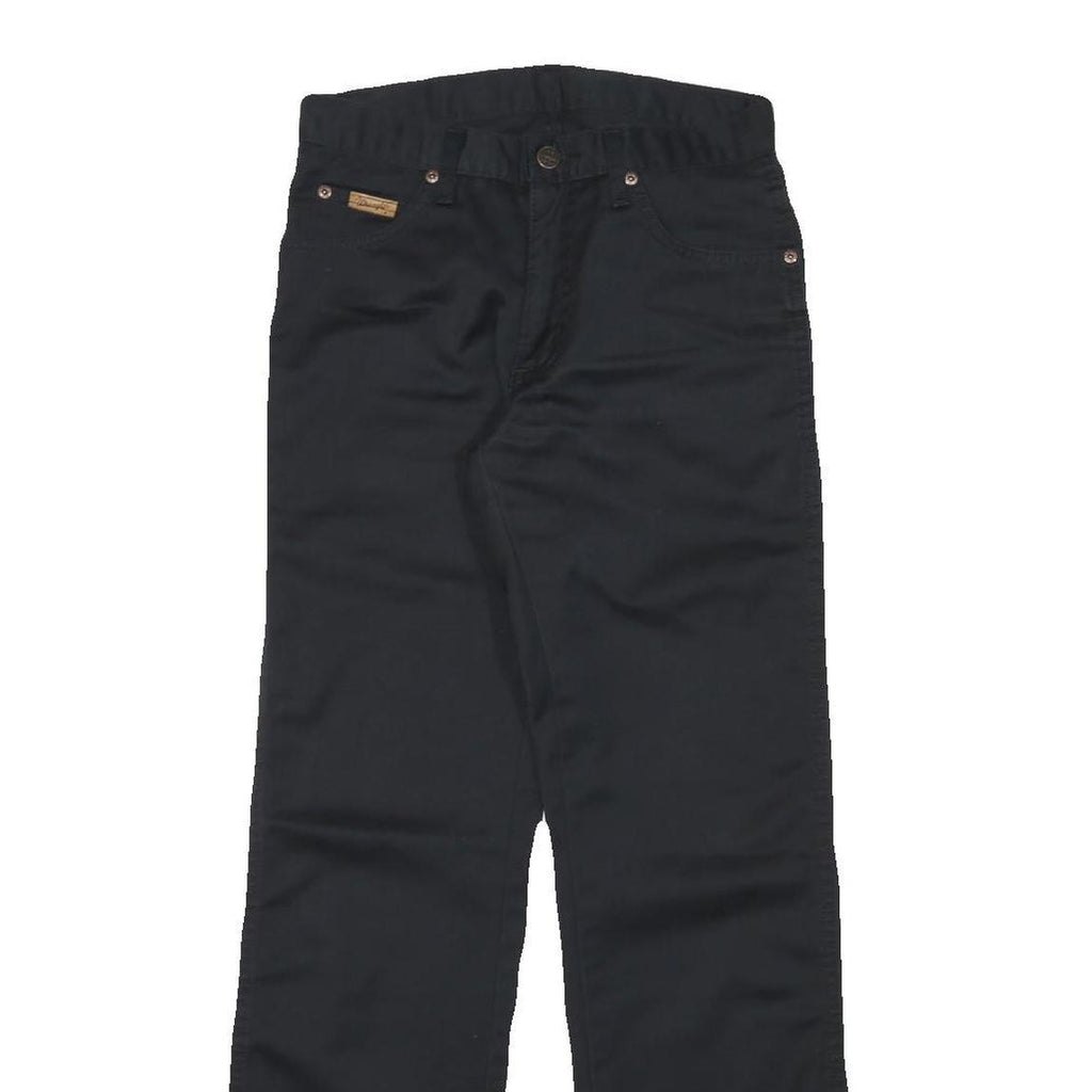 WRANGLER Mens Cotton Blend Black Regular Fit Straight Leg Trousers W27 L30