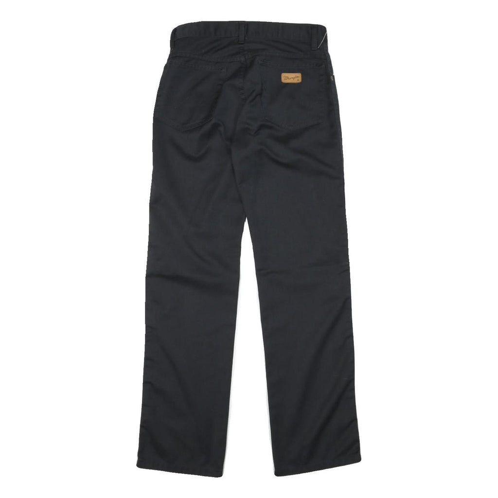 WRANGLER Mens Cotton Blend Black Regular Fit Straight Leg Trousers W27 L30