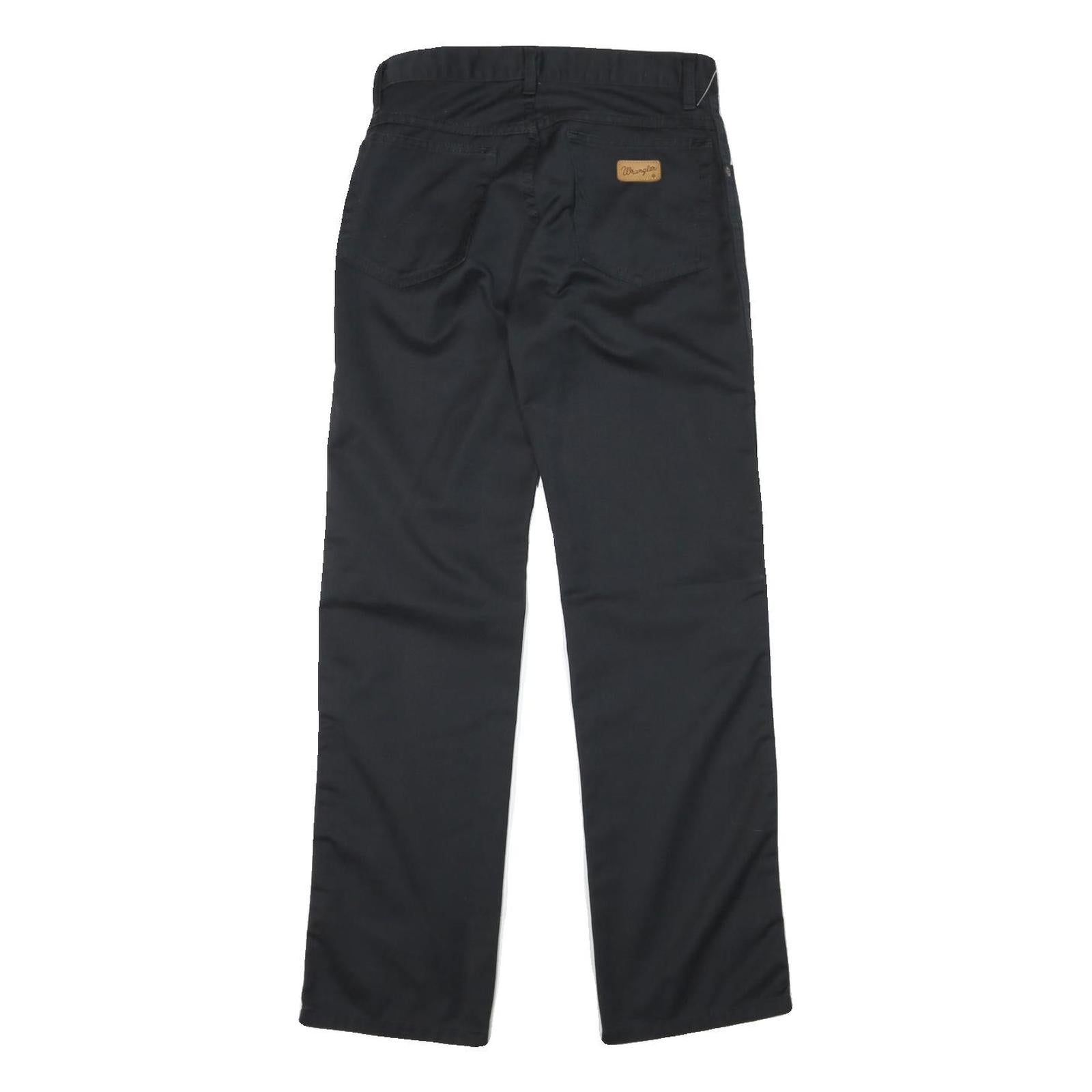 WRANGLER Mens Cotton Blend Black Regular Fit Straight Leg Trousers W27 L30