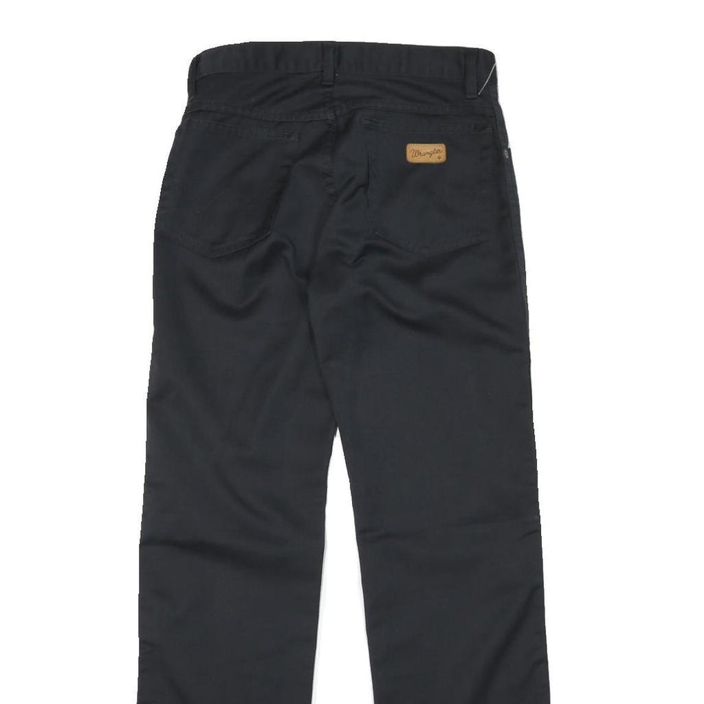 WRANGLER Mens Cotton Blend Black Regular Fit Straight Leg Trousers W27 L30