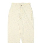 NEWPORT Womens Linen Blend Cream Relaxed Straight Trousers W27 L27 Floral Print