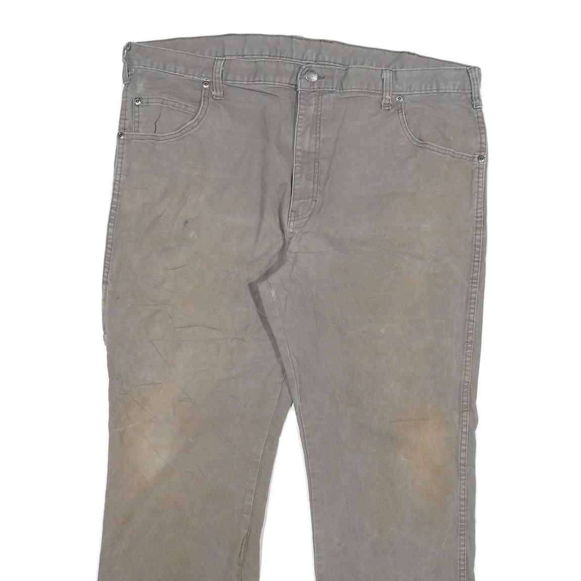 DICKIES Mens Grey Regular Straight Denim Cotton Blend Medium W38 L29 Workwear