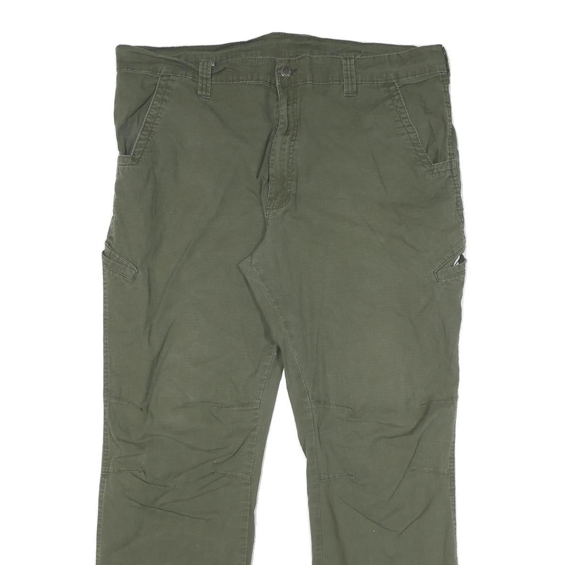 DICKIES Mens Cotton Blend Green Regular Straight Trousers W40 L30 Workwear