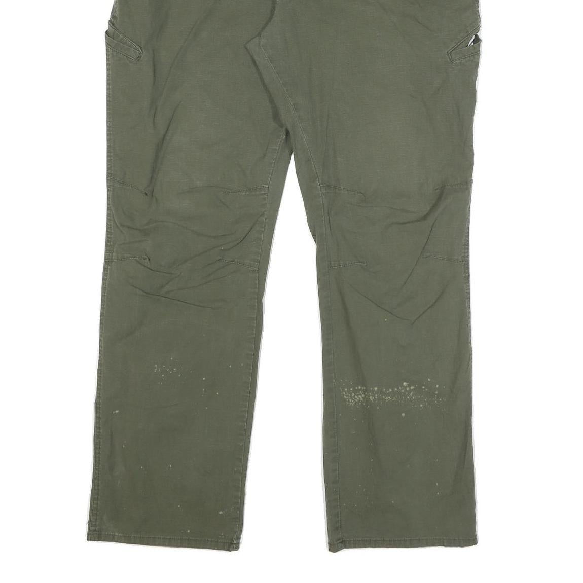DICKIES Mens Cotton Blend Green Regular Straight Trousers W40 L30 Workwear