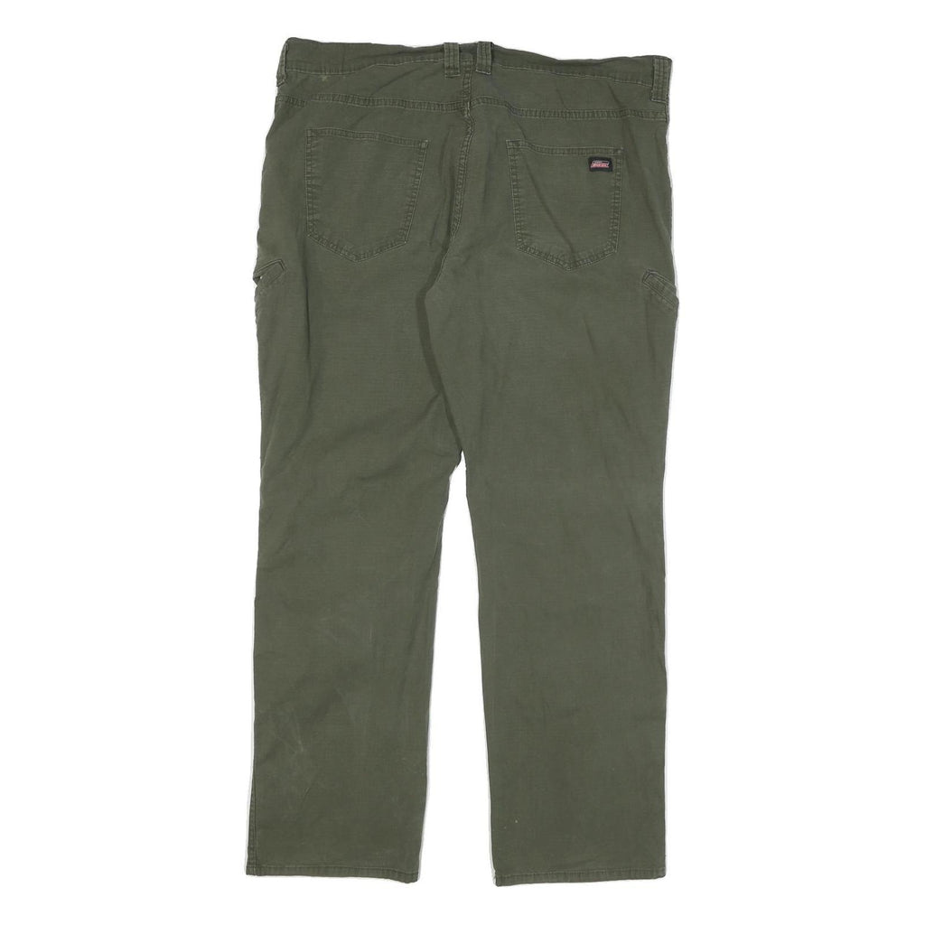 DICKIES Mens Cotton Blend Green Regular Straight Trousers W40 L30 Workwear