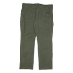 DICKIES Mens Cotton Blend Green Regular Straight Trousers W40 L30 Workwear