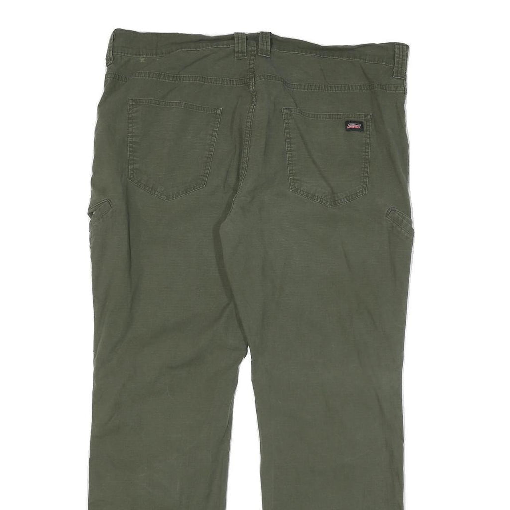 DICKIES Mens Cotton Blend Green Regular Straight Trousers W40 L30 Workwear