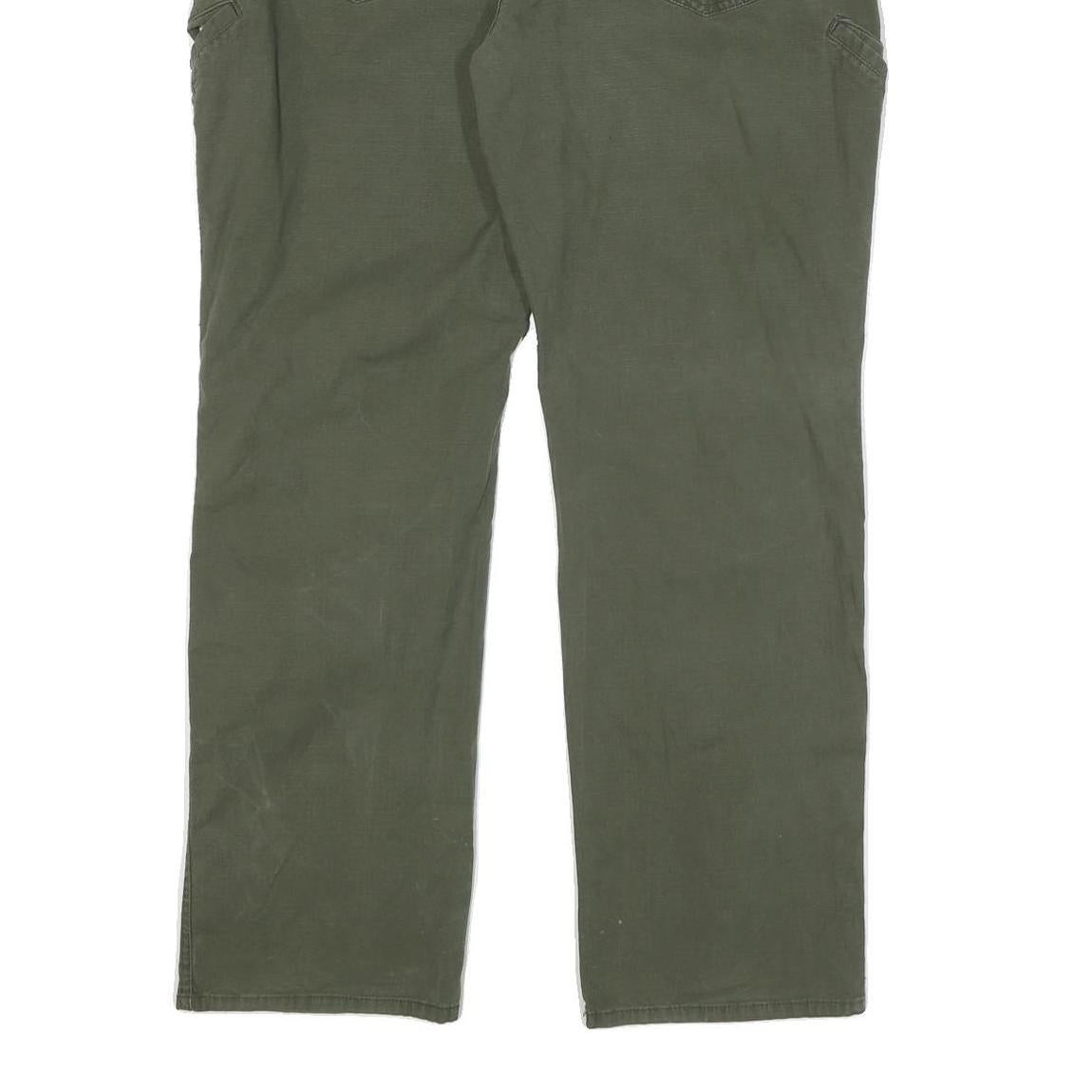 DICKIES Mens Cotton Blend Green Regular Straight Trousers W40 L30 Workwear