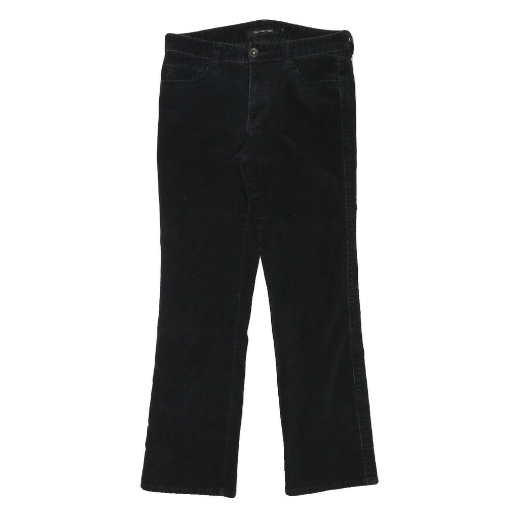CALVIN KLEIN JEANS Womens Black Regular Straight Trousers W31 L30 Cotton Blend
