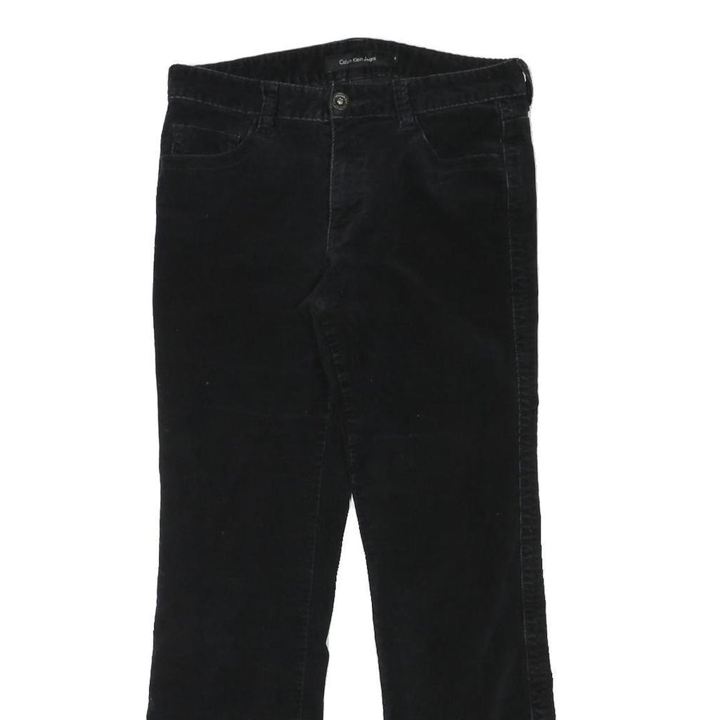CALVIN KLEIN JEANS Womens Black Regular Straight Trousers W31 L30 Cotton Blend