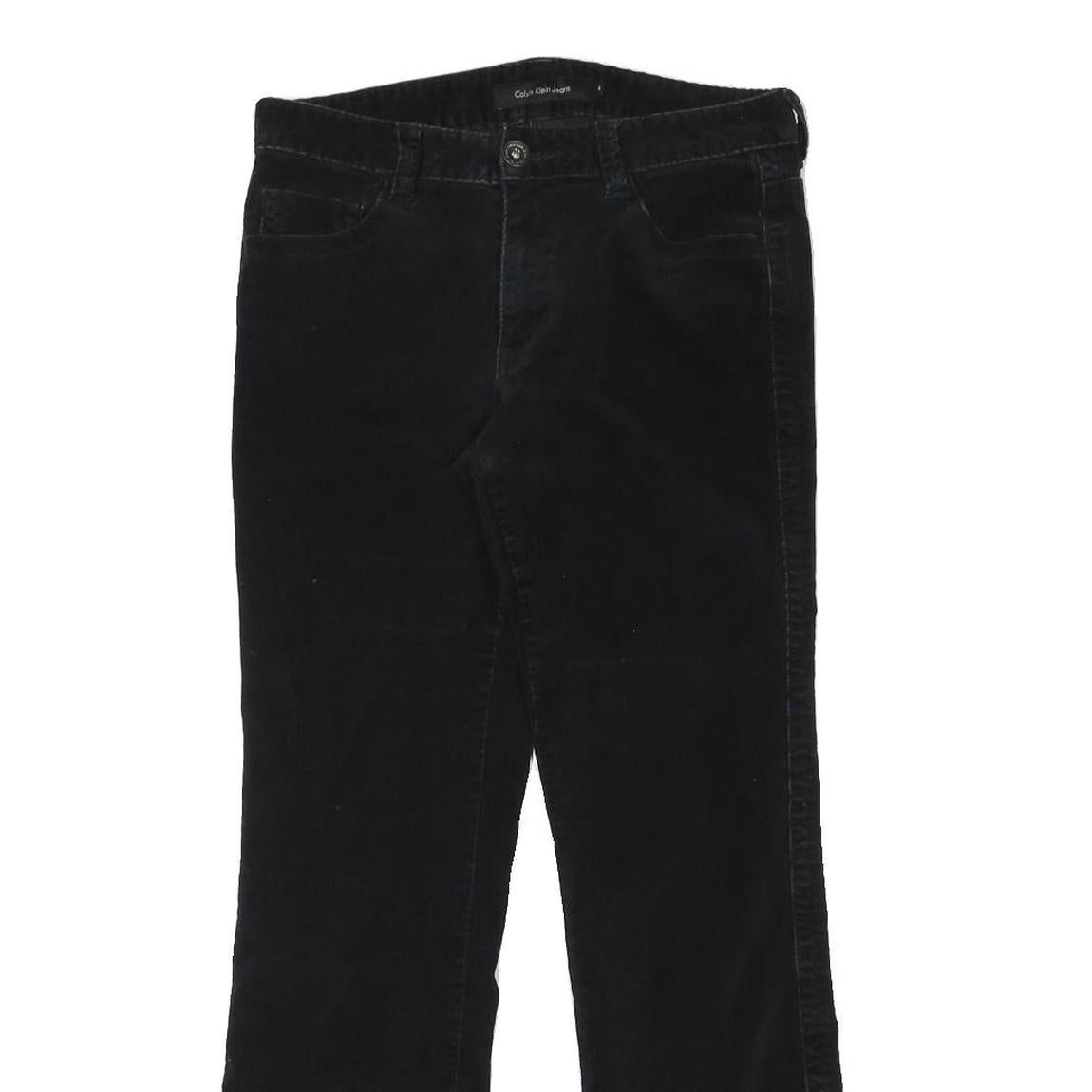 CALVIN KLEIN JEANS Womens Black Regular Straight Trousers W31 L30 Cotton Blend