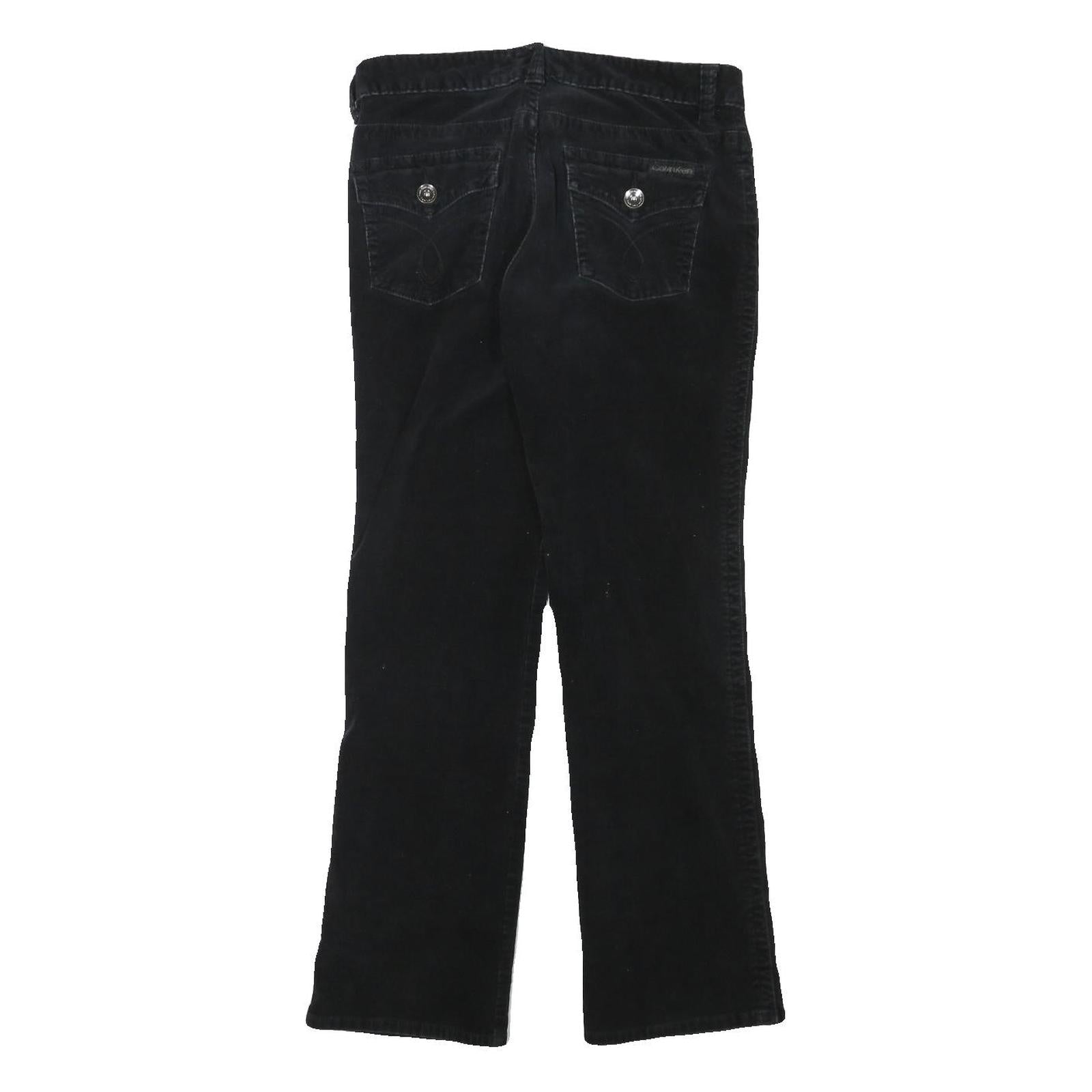 CALVIN KLEIN JEANS Womens Black Regular Straight Trousers W31 L30 Cotton Blend
