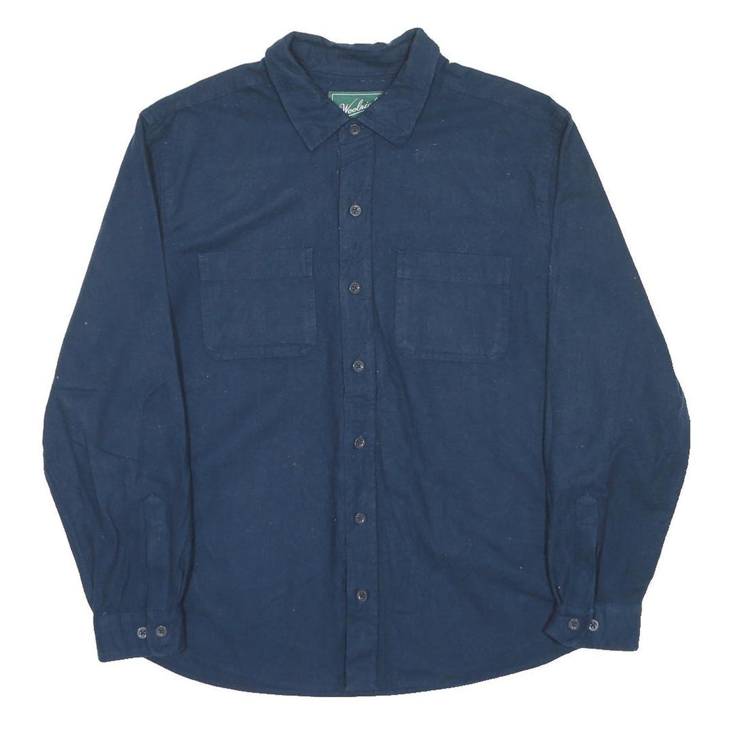 WOOLRICH Mens Blue Cotton Shirt XL Casual Long Sleeve Button Front Relaxed Fit