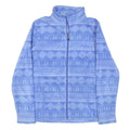 WOOLRICH Womens Blue Cotton Blend Zip Jacket XS Geometric Pattern Soft Warm