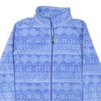 WOOLRICH Womens Blue Cotton Blend Zip Jacket XS Geometric Pattern Soft Warm