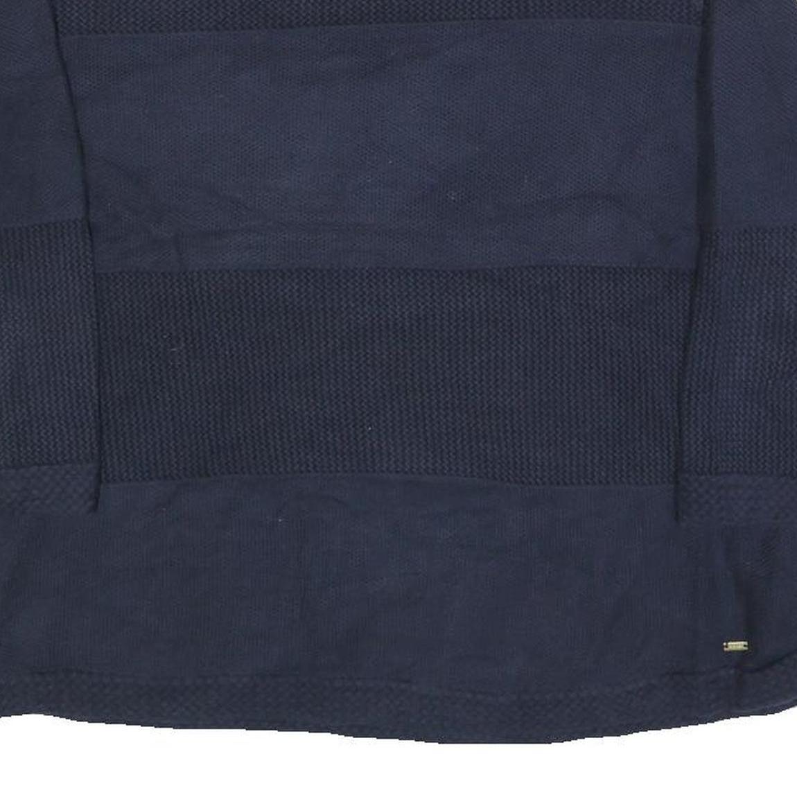 TOMMY HILFIGER Womens Navy Blue Patterned Jumper Crew Neck Basic Knit L Cotton