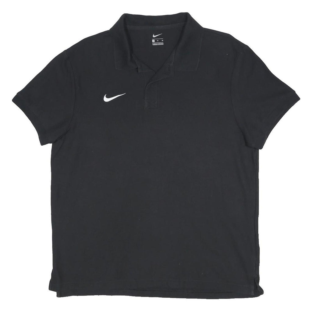 NIKE Mens Black Cotton Polo Shirt XL Short Sleeve Classic Fit Casual