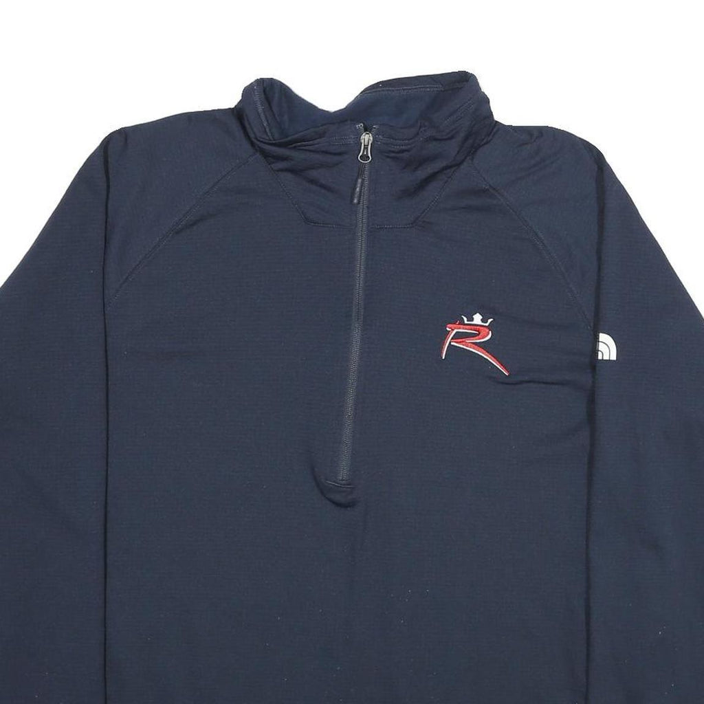 THE NORTH FACE Mens Navy Blue R Logo 1/4 Zip Sweatshirt 2XL Outdoor Athletic