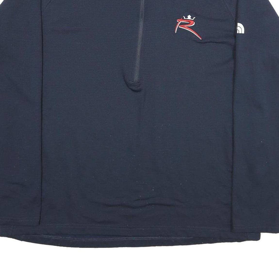 THE NORTH FACE Mens Navy Blue R Logo 1/4 Zip Sweatshirt 2XL Outdoor Athletic