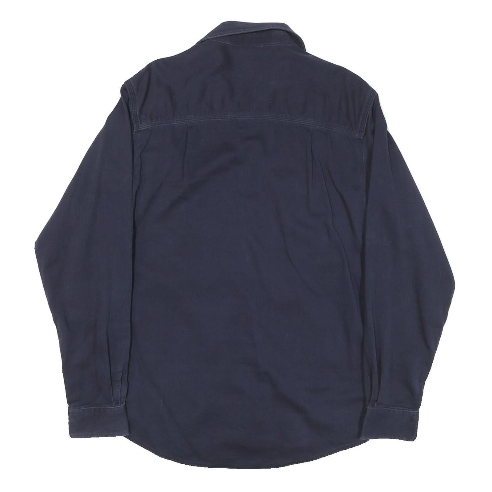 CARHARTT Mens Navy Blue Work Shirt S Cotton Long Sleeve Casual Utility