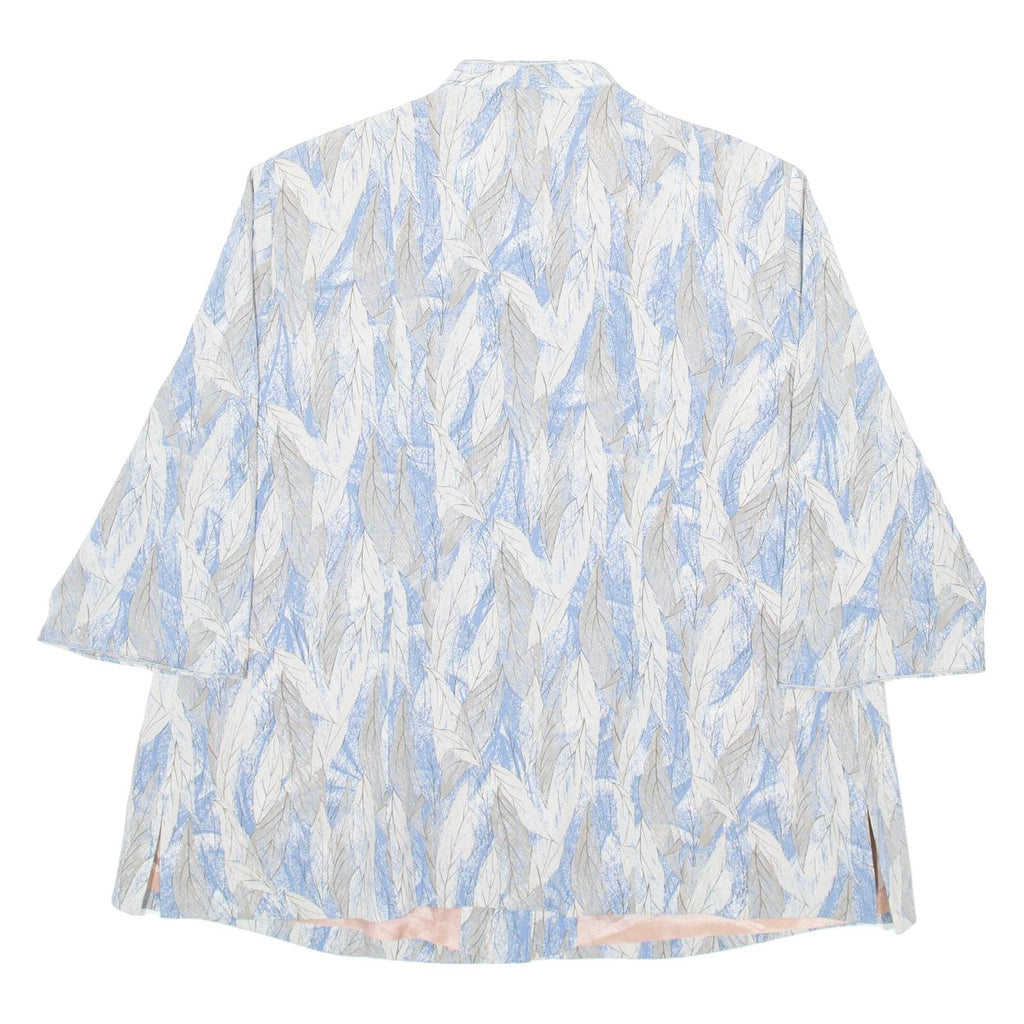 KAY KING Womens Printed Shirt Blue V-Neck 3/4 Sleeve M