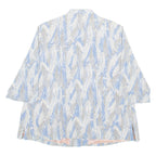 KAY KING Womens Printed Shirt Blue V-Neck 3/4 Sleeve M