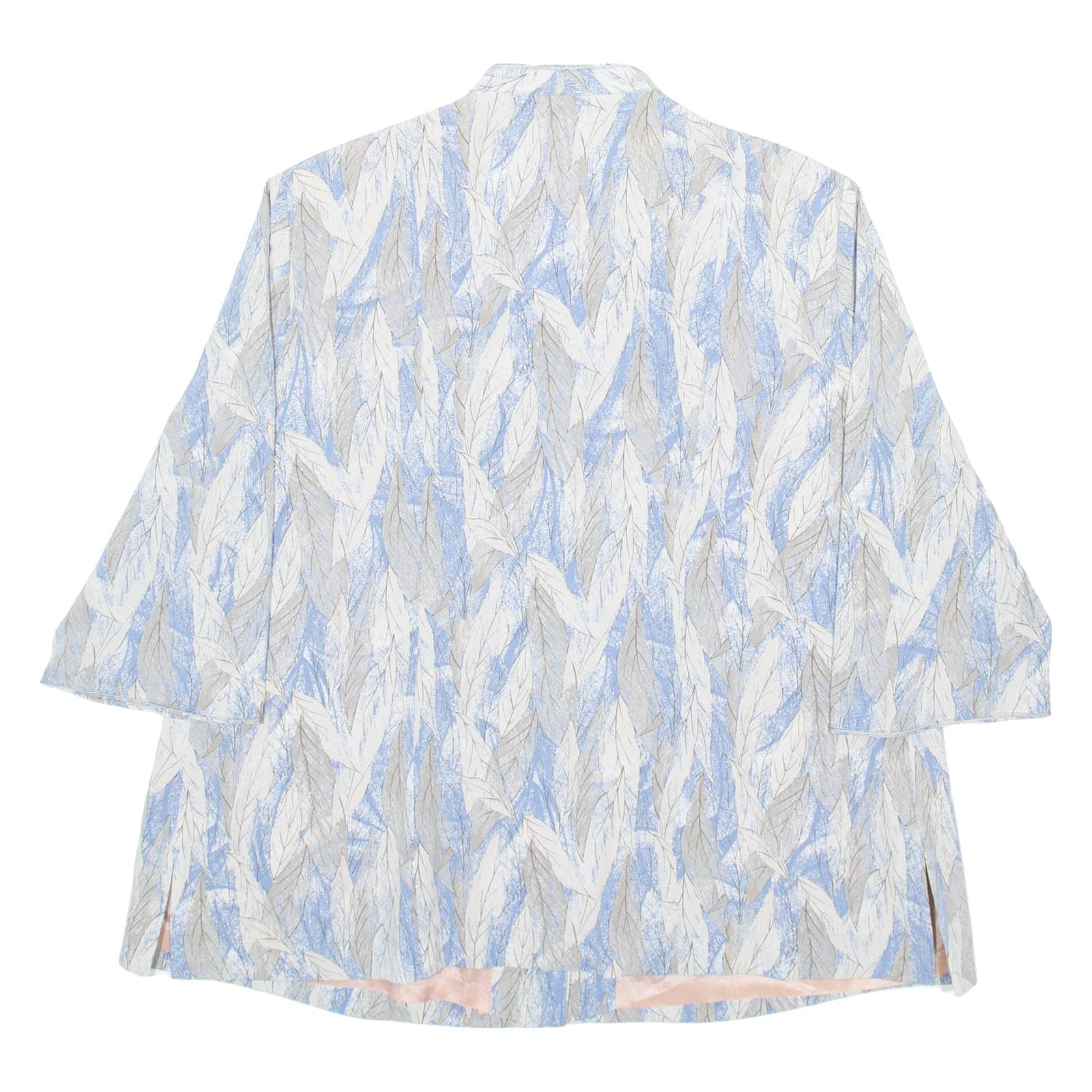 KAY KING Womens Printed Shirt Blue V-Neck 3/4 Sleeve M