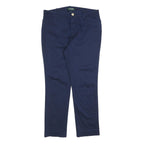 LAUREN RALPH LAUREN Womens Cotton Blend Navy Slim Tapered Trousers W30 L27