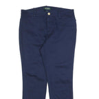 LAUREN RALPH LAUREN Womens Cotton Blend Navy Slim Tapered Trousers W30 L27